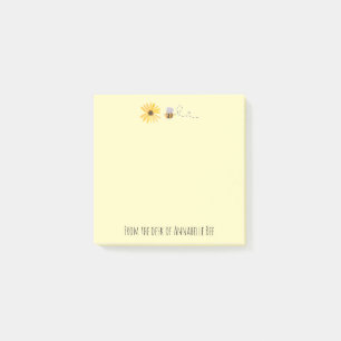 Cute Bee and Daisy Personalize Post-it Note