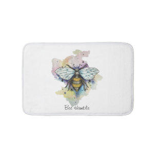 Cute Bee And Rainbow Wash Bath Mat