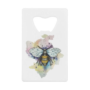 Cute Bee And Rainbow Wash Credit Card Bottle Opener