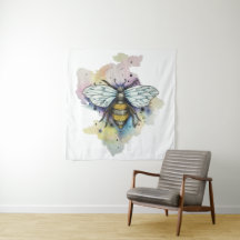 Cute Bee And Rainbow Wash