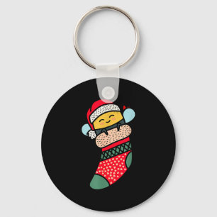 Cute Bee Baby Bumblebee In Christmas Sock Xmas Paj Keychain