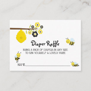 *~* Cute Bee Baby Shower Bee Hive Diaper Raffle Enclosure Card