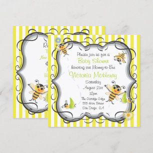 Cute Bee Baby Shower Invitation