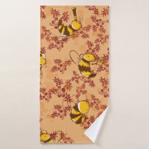 Cute bee background pattern bath towel