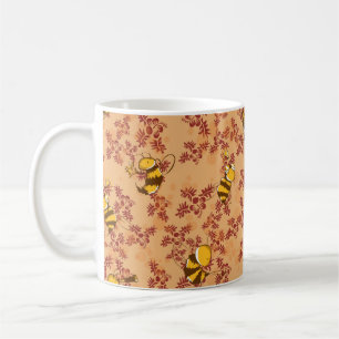 Cute bee background pattern coffee mug