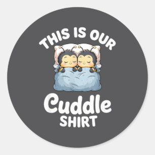Cute Bee Bedtime Couple This Is Our Cuddle Classic Round Sticker