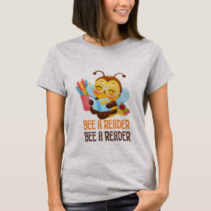 Cute Bee Book Lover T-Shirt 