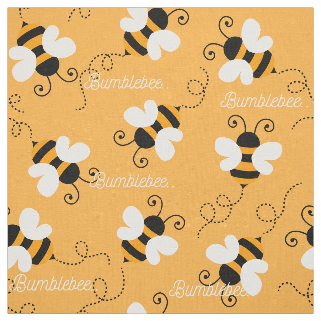 Cute bee / bumblebee pattern fabric. fabric (Swatch)