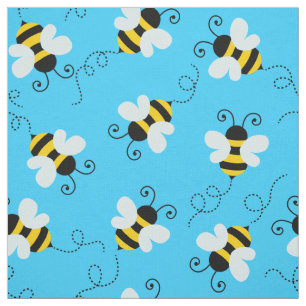 Cute bee / bumblebee pattern fabric. fabric