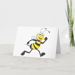 Cute Bee Cartoon Running Jogging Walking Shirt Card