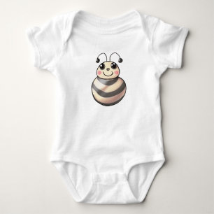 Cute Bee Cartoon, Smiling Bee Drawing, Bee Baby Bodysuit