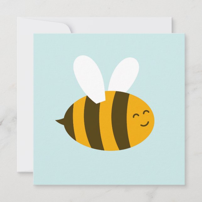 Cute bee cartoon style Invitation (Front)