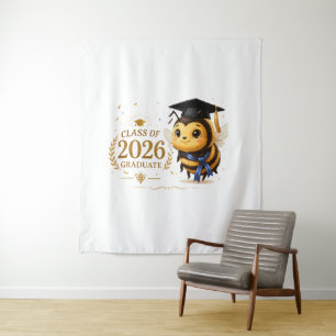 Cute Bee Class of 2026 Graduate. Tapestry