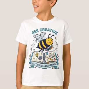 Cute Bee Creative Learning Notebook Kids School T-Shirt
