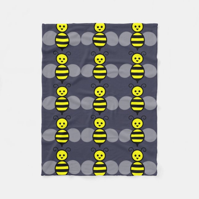 Cute Bee Fleece Blanket (Front)