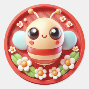 🐝 Cute Bee Floral Garden Sticker 🌸