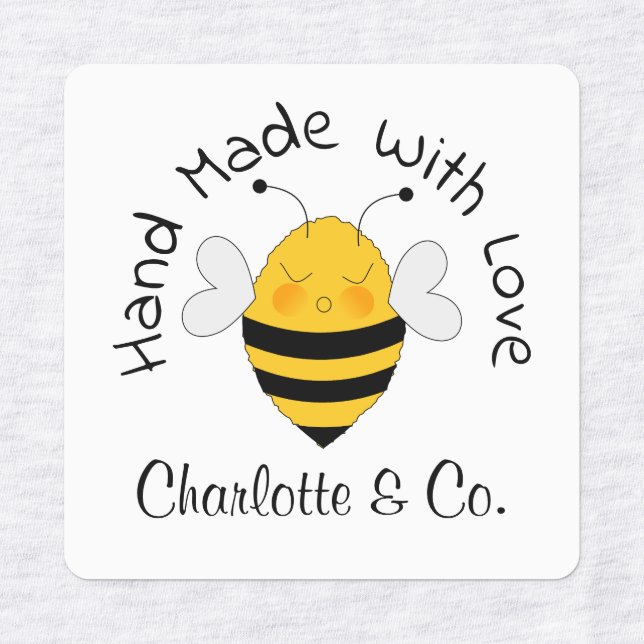 Cute Bee Handmade With Love Product Personalized (Design 1)