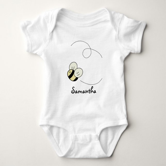 Cute Bee Happy Bumble Bee Baby Creeper (Front)