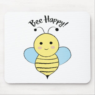 Cute Bee Happy Mouse Pad