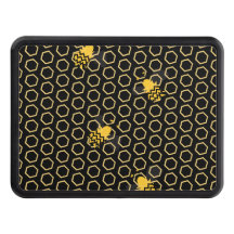 Cute Bee Honey Comb Pattern Black Yellow