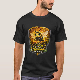 Cute Bee Honey Healing Cartoon Design T-Shirt