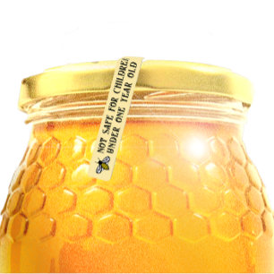 Cute Bee Infant Warning Honey Lid Security Label