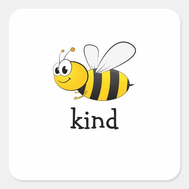 Cute Bee Kind  Square Sticker (Front)