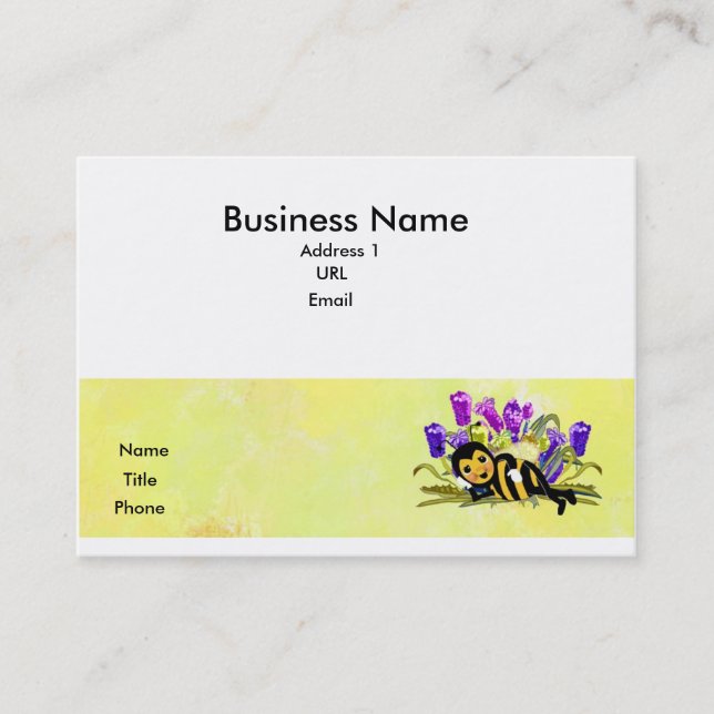 Cute Bee Laying in Flowes Calling Card (Front)
