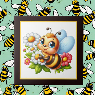 Cute bee lovers insect tile