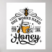 cute bee lovers work hard honey word art