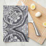 Cute Bee Mandala Hand-Drawn Kitchen Towel<br><div class="desc">This unique kitchen towel features an intricate,  hand-drawn mandal of bees and floral elements.</div>