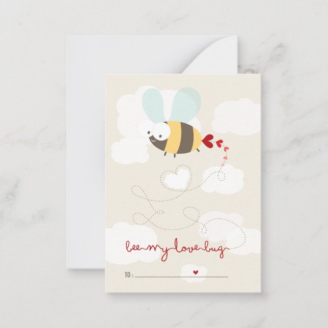 Cute Bee Mine Classroom Kids Valentine Photo Card (Front)