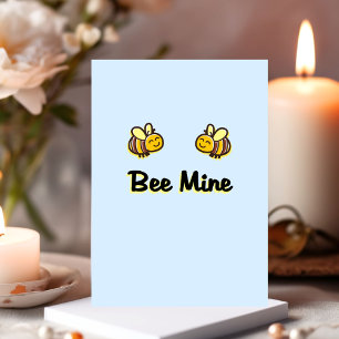 Cute Bee Mine Retro Bumble Bees Light-Colour Holiday Card