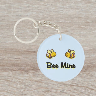 Cute Bee Mine Retro Bumble Bees Light-Colour Keychain