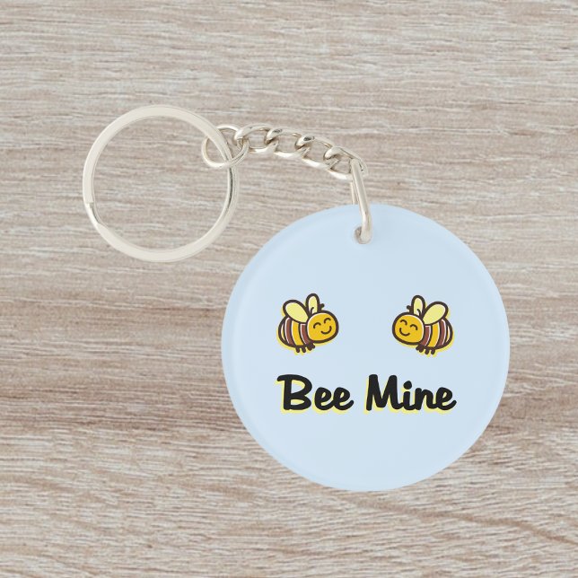 Cute Bee Mine Retro Bumble Bees Light-Colour Keychain (Creator Uploaded)