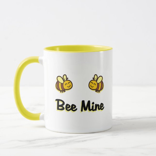 Cute Bee Mine Retro Bumble Bees Light-Colour Mug (Left)