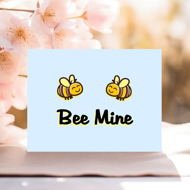 Cute Bee Mine Retro Bumble Bees Light-Colour Postcard (Creator Uploaded)