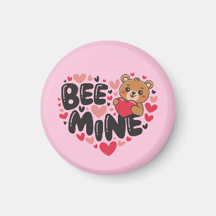 Cute Bee Mine Teddy Bear Valentine's Day Magnet