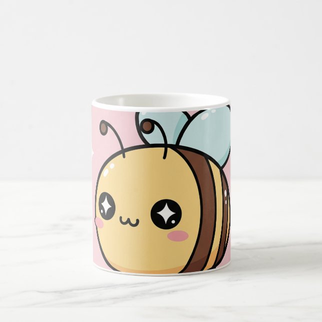 Cute Bee Mug – Kawaii Bumblebee Coffee Cup (Center)