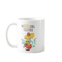 Cute Bee Mug - "We Bee-long Together" "Coffee" 