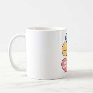 Cute Bee My Valentine Pun Doodle Coffee Mug