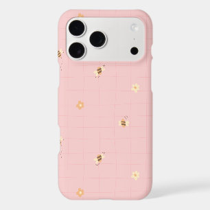 Cute Bee Pattern   Pastel Floral Aesthetic Design