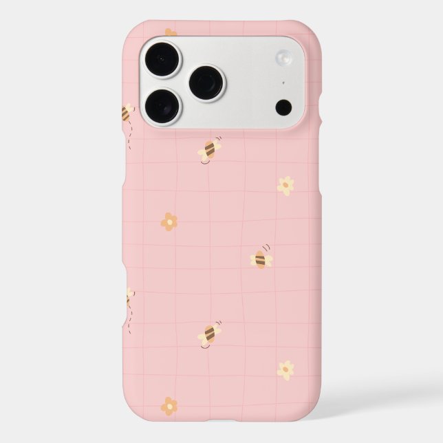 Cute Bee Pattern | Pastel Floral Aesthetic Design (Back)