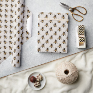 Cute Bee Pattern Wrapping Paper