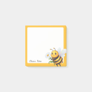Cute Bee Personalized Sticky Notes