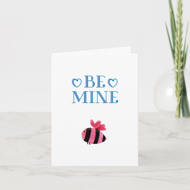 Cute Bee Pun Funny Valentine Cards (Front)