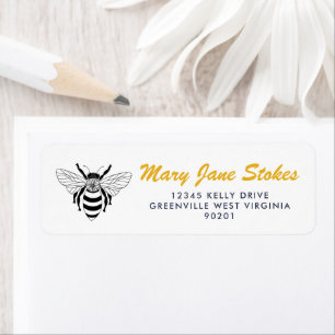 Cute Bee Return Address Label Personalized