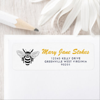 Cute Bee Return Address Label | Personalized 