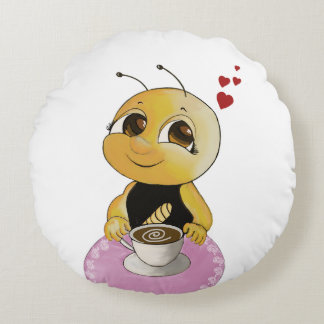 Cute Bee Round Pillow