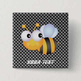 Cute Bee; Sleek 2 Inch Square Button